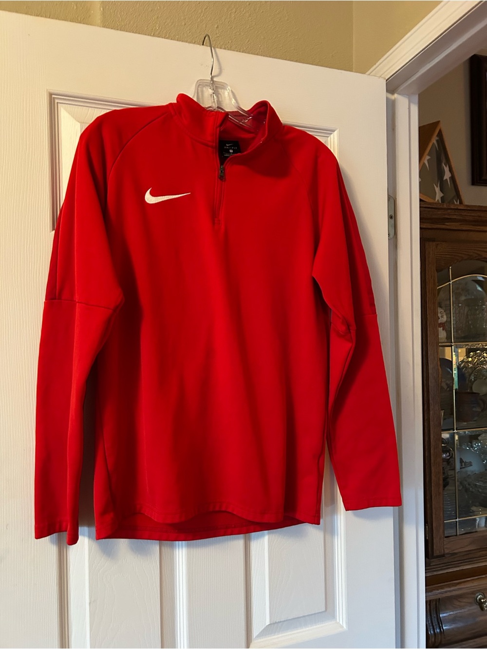 Nike Men’s Bright Red Half-Zip Pullover Sweatshirt